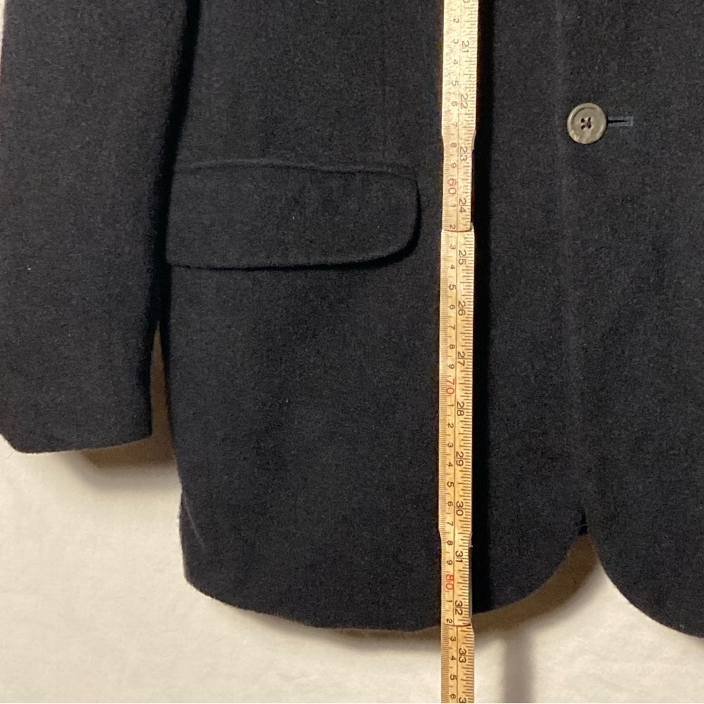 Men’s Black AKA Eddie Bauer Camel Hair Coat 38R w/ 2 Front Pockets and 2 Inside - Picture 3 of 14